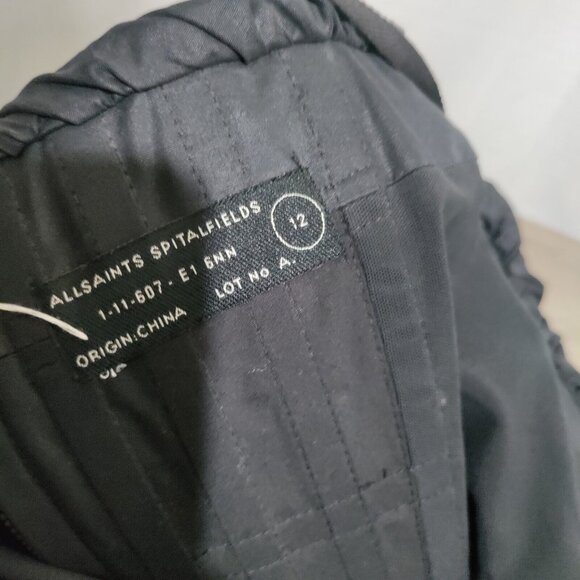 All Saints Jessamine Corset Dress Black Sweet Fitted Belt Pockets Party.Sz 12 - Picture 4 of 10